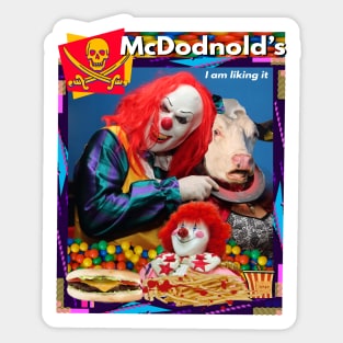 Halloween Horror Clown Fast Food Parody Spooky Retro 90's Goth Off Brand Knock Off Sticker